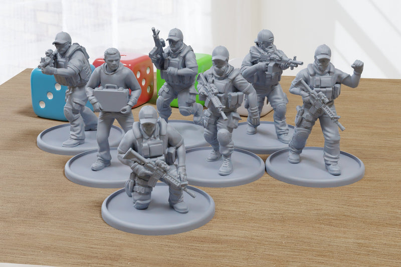 Private Military Contractors - Modern Wargaming Miniatures for Tabletop RPG - 28mm / 32mm Scale Minifigures