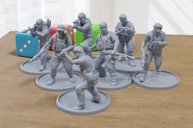 Middle East Insurgent Specialists - Modern Wargaming Miniatures for Tabletop RPG - 28mm / 32mm Scale Minifigures