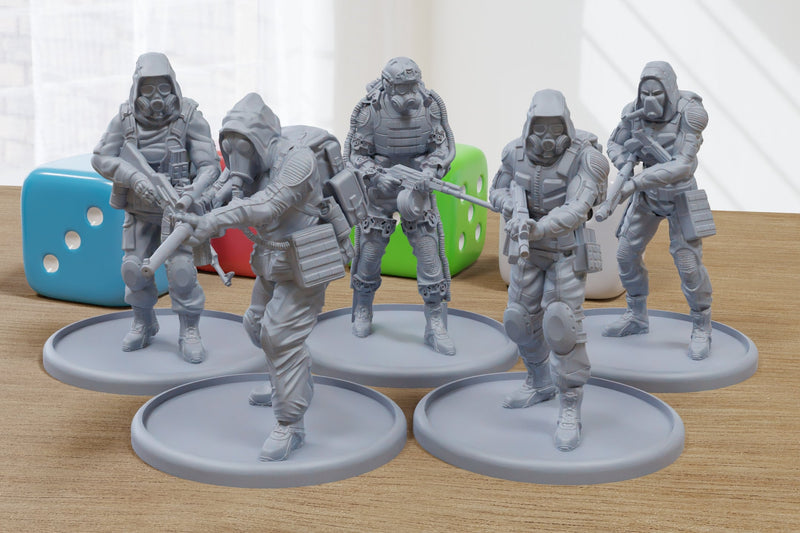 Duty Faction Stalkers - 3D Printed Minifigures - Post Apocalyptic Miniature for Zona Alfa - Fallout Wasteland