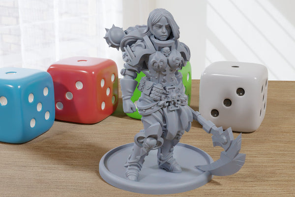 Nun Squad Monja 22 - 3D Printed Miniature Mifigure for Tabletop Rolepaying Games Sexy Pin-Up - 32mm - 28mm Scale