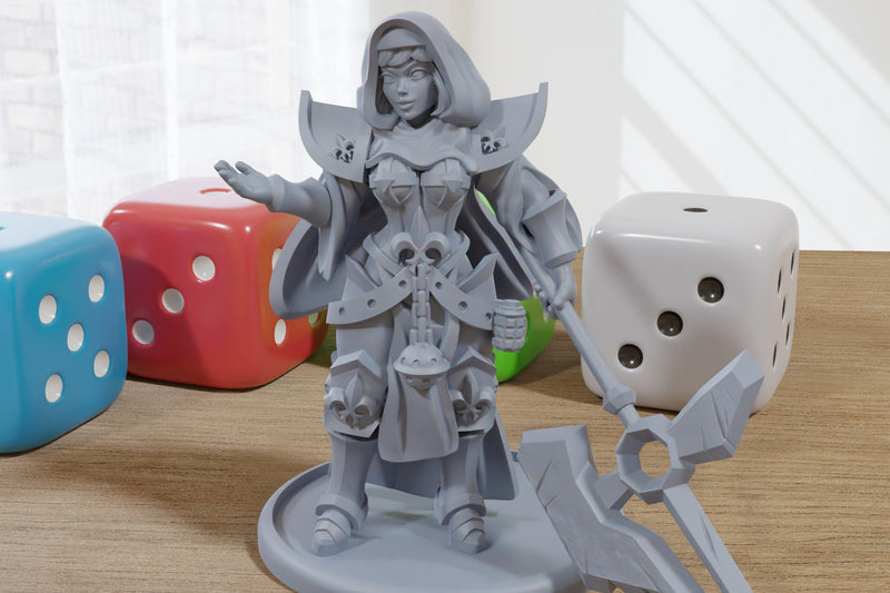 Nun Squad Monja 14 - 3D Printed Miniature Mifigure for Tabletop Rolepaying Games Sexy Pin-Up - 32mm - 28mm Scale