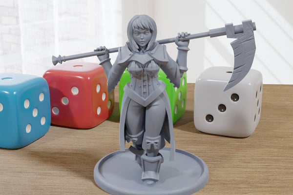 Nun Squad Monja 19 - 3D Printed Miniature Mifigure for Tabletop Rolepaying Games Sexy Pin-Up - 32mm - 28mm Scale