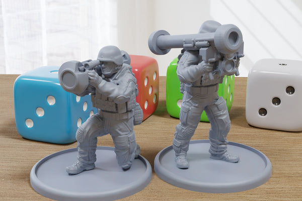 Ukranian SF Support Duo - 3D Printed Minifigures for Modern Tabletop Wargaming 28mm / 32mm Scale