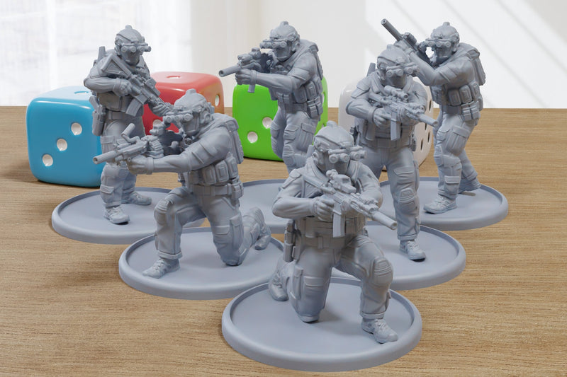 Navy Seals Devgru V2 - 3D Printed Minifigures for Modern Tabletop Wargaming 28mm / 32mm Scale