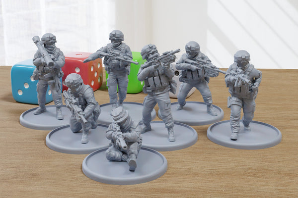 USMC Specialists - Modern Wargaming Miniatures for Tabletop RPG - 28mm / 32mm Scale Minifigures