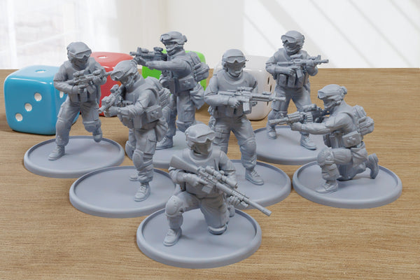 US Airborne Modern - Modern Wargaming Miniatures for Tabletop RPG - 28mm / 32mm Scale Minifigures