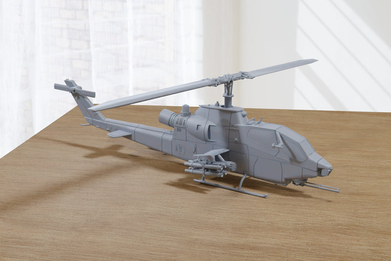 AH-1S Cobra Attack Helicopter - 3D Printed Vehicle for Miniature Tabletop Wargames - 28mm / 20mm / 15mm Scales