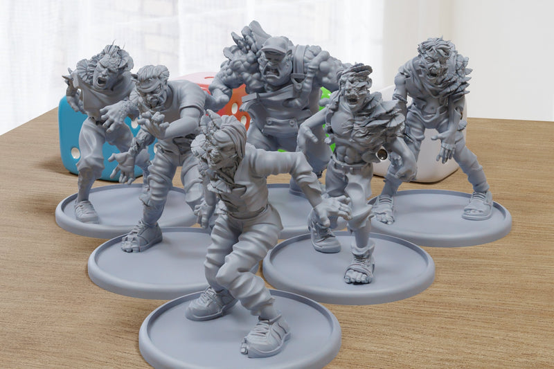 Infected Scum Zombies - 3D Printed Minifigures for Zombie Post Apocalyptic Miniature Tabletop Games TTRPG
