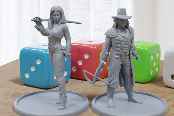 Vampire Slayers 3D Printed Minifigures for Fantasy Miniature Tabletop Games DND, Frostgrave 28mm / 32mm