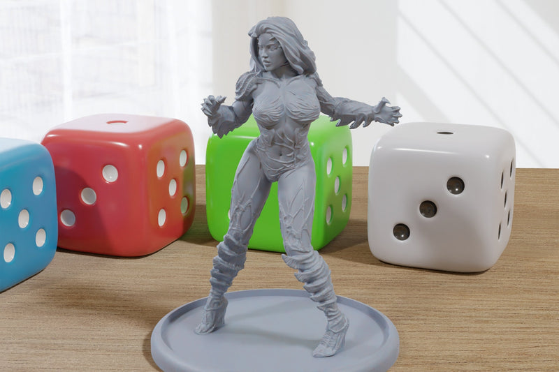 Witch Blade Pinup 3D Printed Minifigures for Fantasy Miniature Tabletop Games DND, Frostgrave 28mm / 32mm