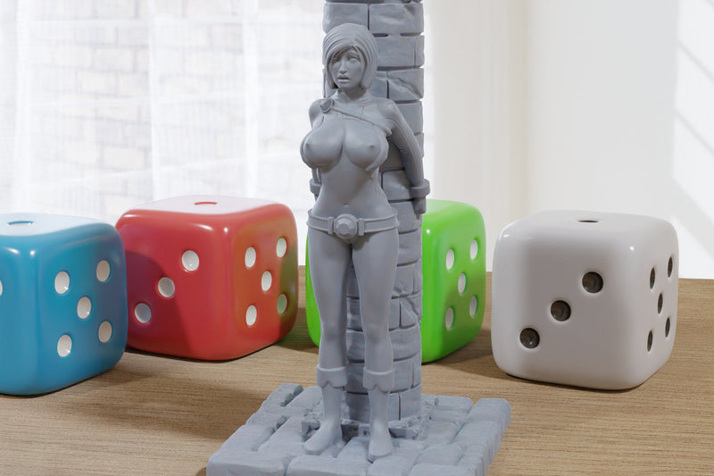 Daniela Chained Cosplay - SFW/ NSFW 3D Printed Minifigures for Fantasy Miniature Tabletop Games DnD TTRPG 28mm - 32mm - 75mm Scales