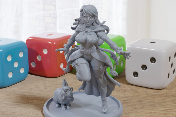 Summoner Sexy Pinup 3D Printed Minifigures for Fantasy Miniature Tabletop Games DND, Frostgrave 28mm / 32mm