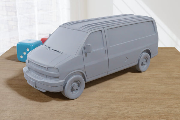 Regular American Van - 3D Printed Vehicle for Miniature Tabletop Wargames TTRPG