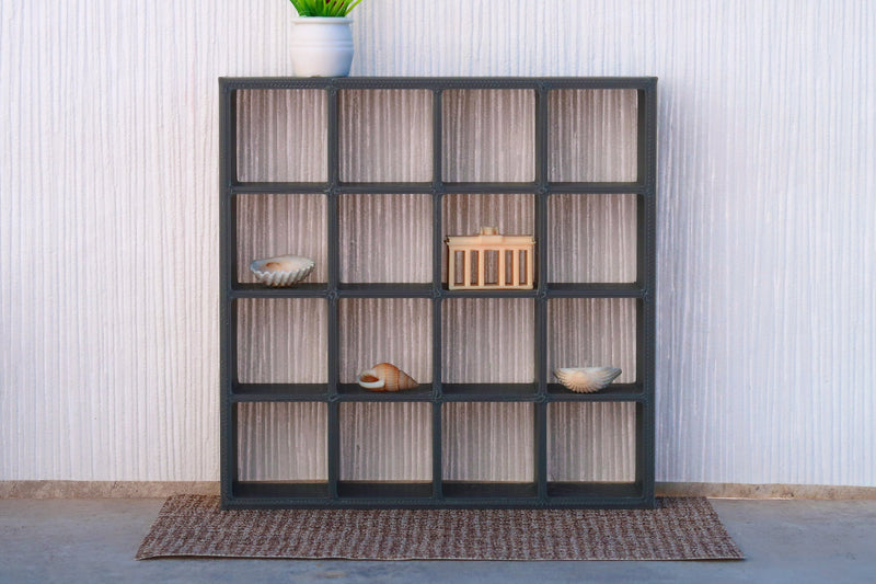 Four by Four Cubic Bookshelves - 3D Printed 1:12 Scale Miniature Dollhouse Furniture