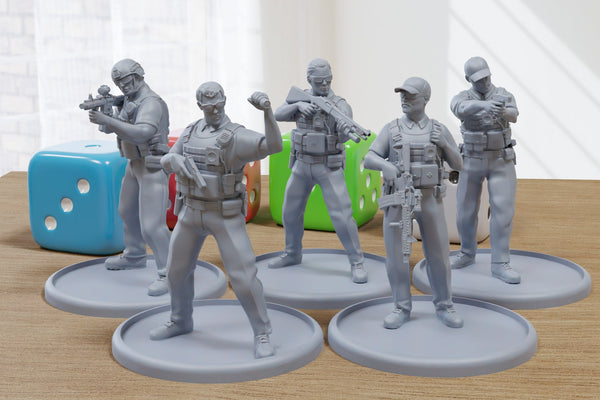 Law Enforcement Unit - 3D Printed Minifigures for Modern Tabletop Wargaming 28mm / 32mm Scale