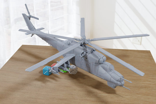 Mi-24D Hind - Attack Helicopter - 3D Printed Vehicle for Miniature Tabletop Wargames - 28mm / 20mm / 15mm Scales