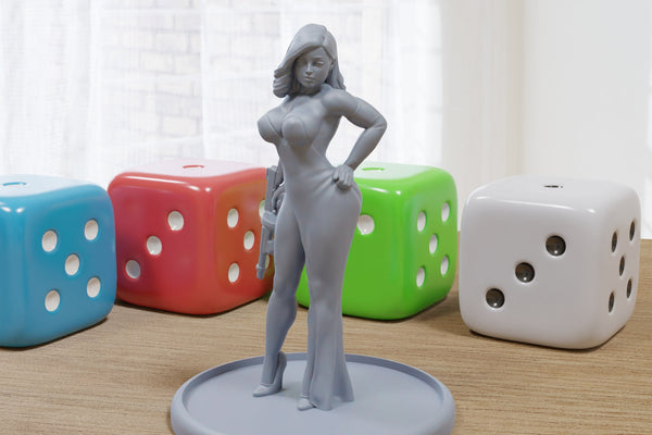 Jesse Sexy Pinup SFW/ NSFW 3D Printed Minifigures for Fantasy Miniature Tabletop Games DND, Frostgrave 28mm / 32mm