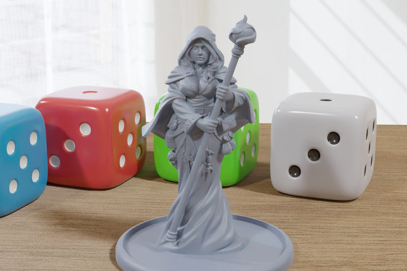 Wizzard Sexy Pinup 3D Printed Minifigures for Fantasy Miniature Tabletop Games DND, Frostgrave 28mm / 32mm