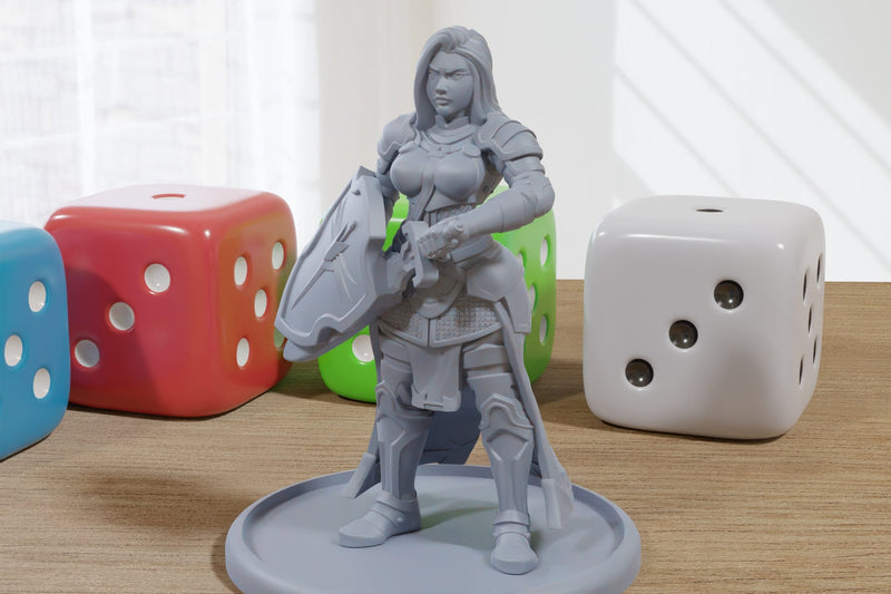 Paladin Sexy Pinup 3D Printed Minifigures for Fantasy Miniature Tabletop Games DND, Frostgrave 28mm / 32mm