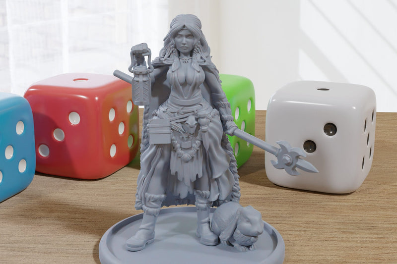 Druid Sexy Pinup 3D Printed Minifigures for Fantasy Miniature Tabletop Games DND, Frostgrave 28mm / 32mm
