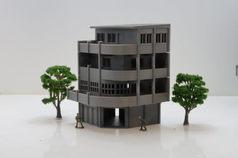 Vietnam Urban Corner Commercial / Residential Building (VUB_T03) Nam, Hue, Saigon insipred 3D Printed Tabletop Wargaming Miniature Terrain