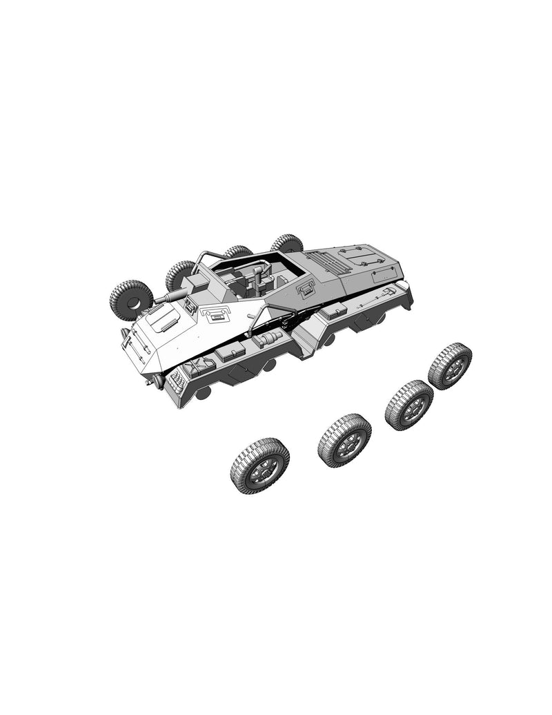 SD.KFZ 233 German WW2 heavy armoured reconnaissance vehicle - 3D Resin Printed 28mm / 20mm / 15mm Miniature Tabletop Wargaming Vehicle