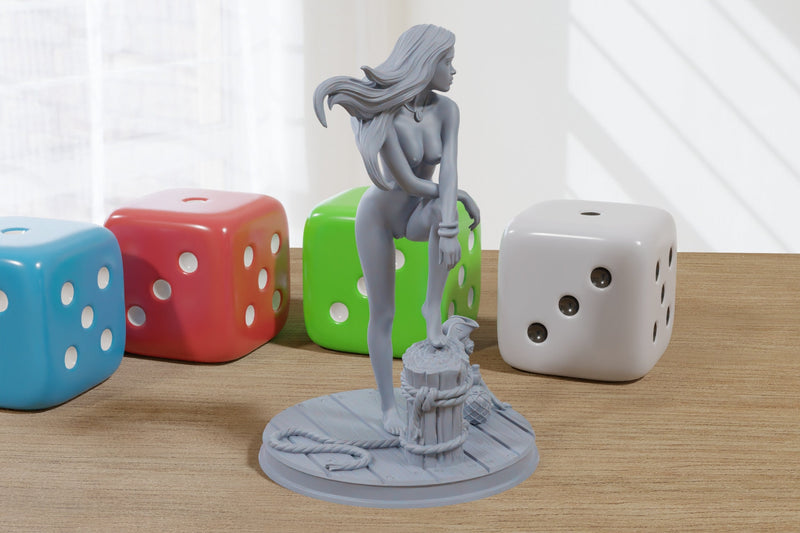 Marina Sexy Pirate Girl Pose A - Pin-Up Fan Art - SFW - NSFW - 3D Resin Print Figure - 32mm & 75mm Scale