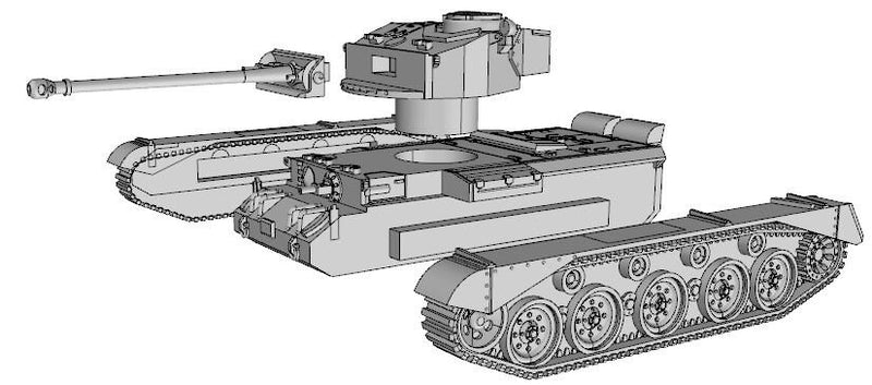 A34 Comet WW2 British Tank 3D Resin Printed 28mm / 20mm / 15mm Miniature Tabletop Wargaming Vehicle