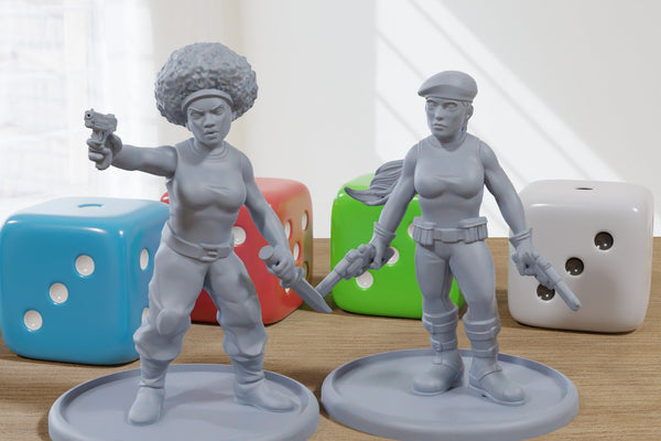 Marimacho Team - 3D Printed Minifigures for Zombie Post Apocalyptic Miniature Tabletop Games TTRPG