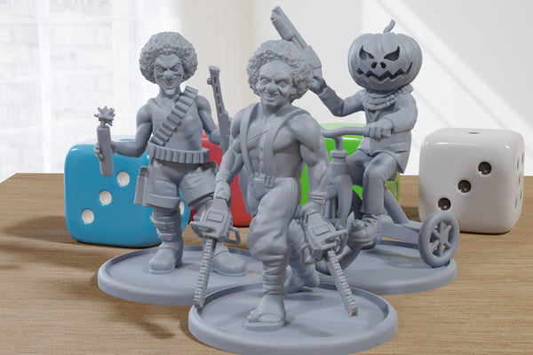 Halloween Robbers Trio - 3D Printed Minifigures for Zombie Post Apocalyptic Miniature Tabletop Games TTRPG
