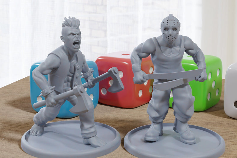 Hooligan Duo - 3D Printed Minifigures for Zombie Post Apocalyptic Miniature Tabletop Games TTRPG