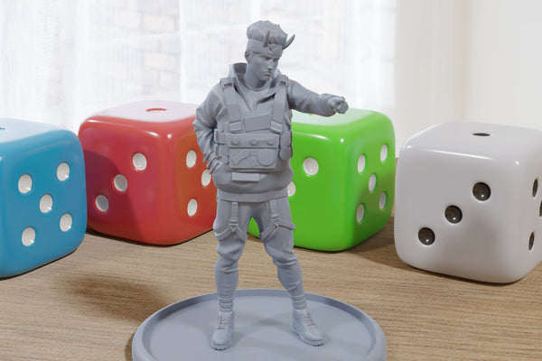 Taiga - 3D Printed Mini - Cyberpunk / Sci-Fi - Tabletop Miniature Wargaming - 28mm / 32mm Scale Minifigures