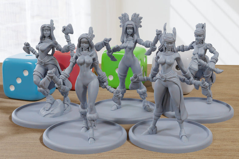 Wild West Protectors of the Mother Earth Sexy Pinup SFW/ NSFW 3D Printed Minifigures for Fantasy Miniature Tabletop Games DND, Frostgrave