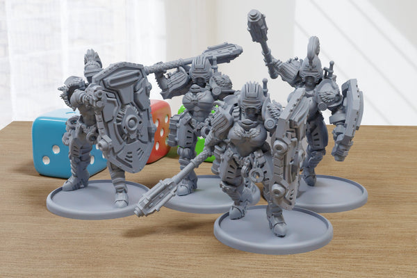 Riot Eclipse Enforcer Divas - 3D Printed Proxy Minifigures for Sci-fi Miniature Tabletop Games like Stargrave and Five Parsecs from Home