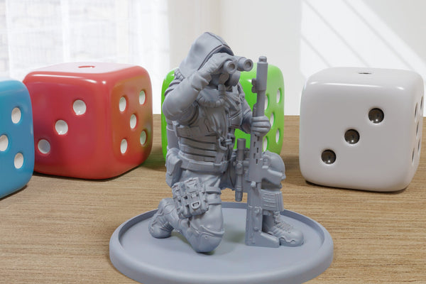 Victor Ghostwalker Stalker Sniper - 3D Printed Minifigures - Post Apocalyptic Miniature for Tabletop Games Zona Alfa