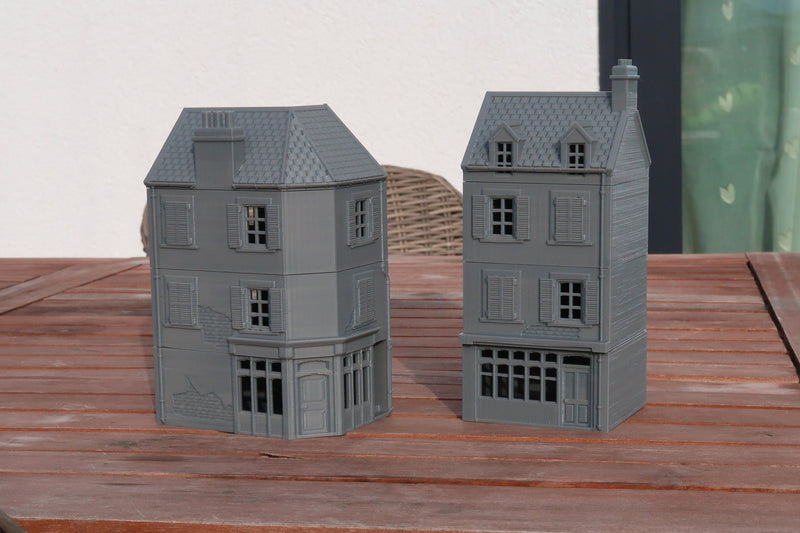 Normandy Corner Block - 3D Printed Tabletop Wargaming Terrain for Miniature Games