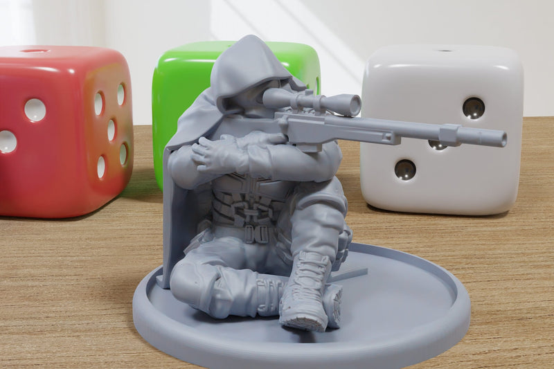Vasili Sniper Stalker - 3D Printed Minifigures - Post Apocalyptic Miniature for Tabletop Games Zona Alfa