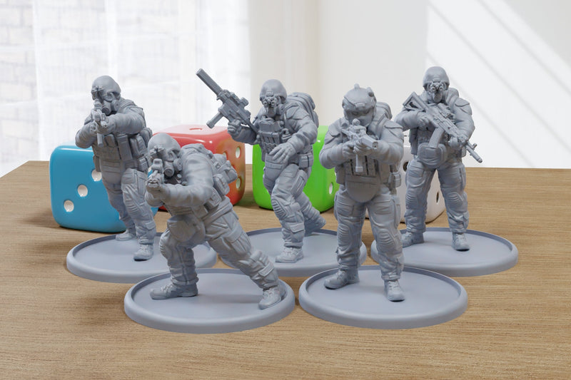 Apex Group PMC Grunts - Modern Wargaming Miniatures for Tabletop RPG - 28mm / 32mm Scale Minifigures