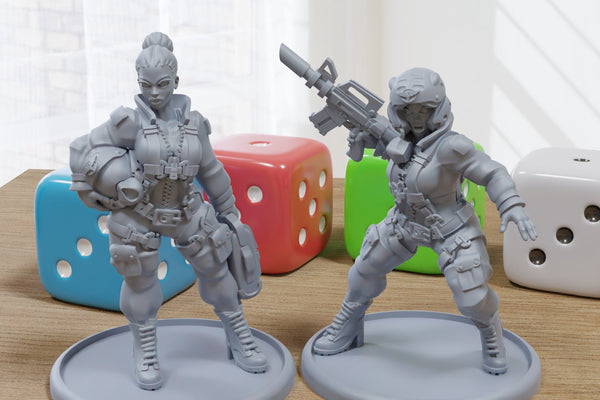 Imperial Pilot Babes - 3D Printed Proxy Minifigures for Sci-fi Miniature Tabletop Games like Stargrave and Five Parsecs from Home