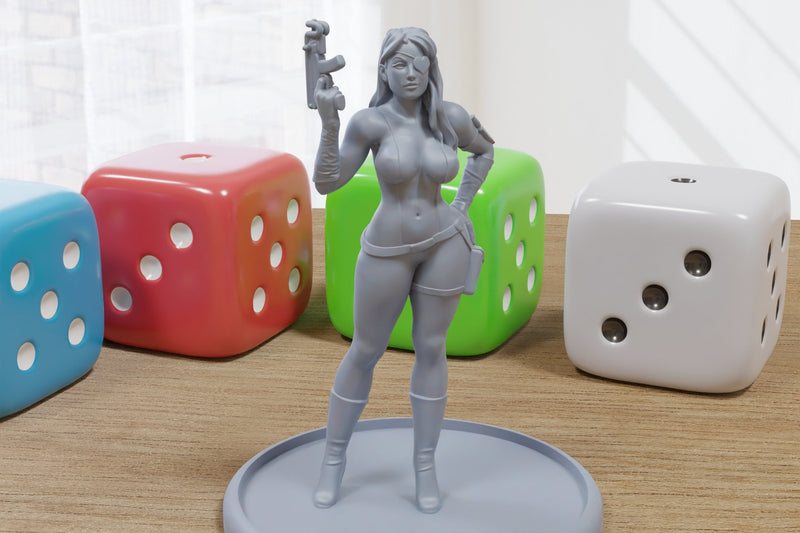 Molotov Sexy Pin-Up - 3D Printed Minifigures for Fantasy Miniature Tabletop Games DND, Frostgrave 28mm / 32mm / 75mm