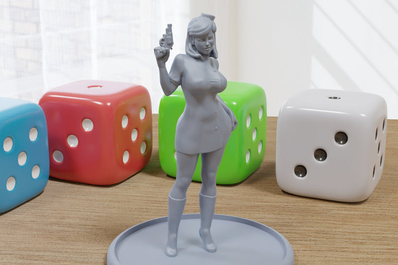 Professor Life Partner Sexy Pin-Up - 3D Printed Minifigures for Fantasy Miniature Tabletop Games DND, Frostgrave 28mm / 32mm / 75mm