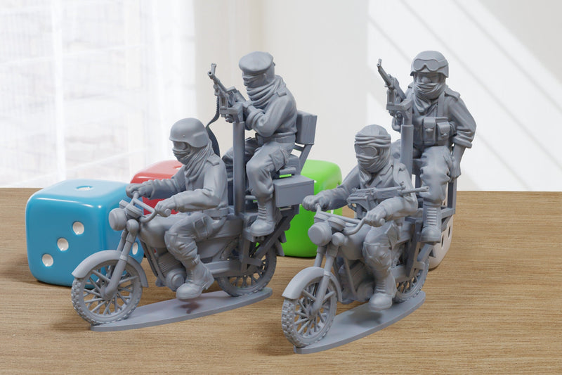 Modern African Motorbikes - 3D Printed Miniatures for Tabletop Wargames - 28mm / 32mm Scale Minifigures