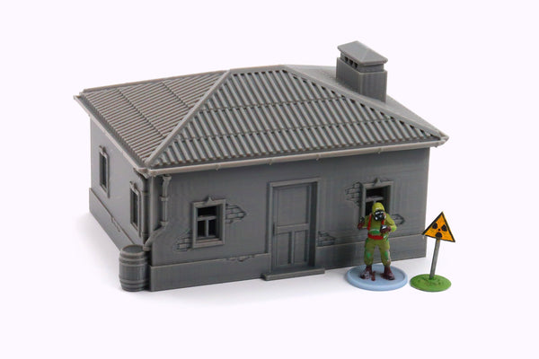 Ukrainian Small Rural House - ZONA ALFA / KONTRABAND 3D Printed Tabletop Miniature Wargaming Terrain