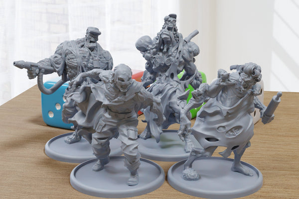 Abomination Gang - 3D Printed Minifigures for Zombie Post Apocalyptic Miniature Tabletop Games TTRPG