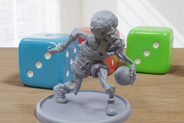 Basketball Zombie - 3D Printed Minifigure for Zombie Post Apocalyptic Miniature Tabletop Games TTRPG