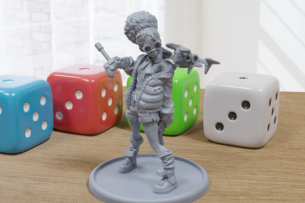 Survival Drone Girl - 3D Printed Minifigure for Zombie Post Apocalyptic Miniature Tabletop Games TTRPG