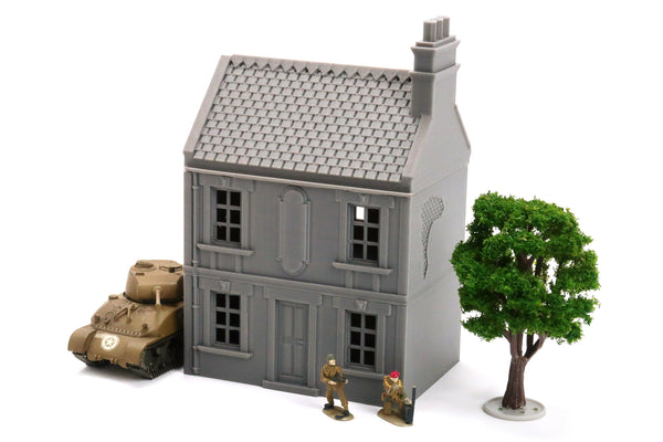 Normandy French Cottage DS T9 - 3D Printed Tabletop Wargaming Terrain for Miniature Games like Bolt Action, Flames of War