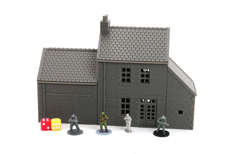 Normandy French Farmhouse - Tabletop Wargaming WW2 Terrain | Proxy 3D Printed Miniature for Bolt Action - Chain of Command - Flames of War