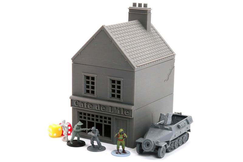 French Row House DS T3 - Tabletop Wargaming WW2 Terrain | Miniature 3D Printed Model | Flames of War & Bolt Action