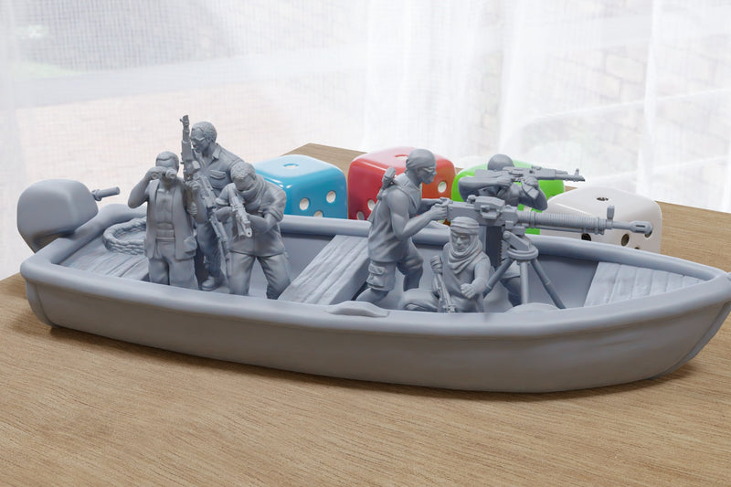 Modern Pirates - Modern Wargaming Miniatures for Tabletop RPG - 28mm / 32mm Scale Minifigures